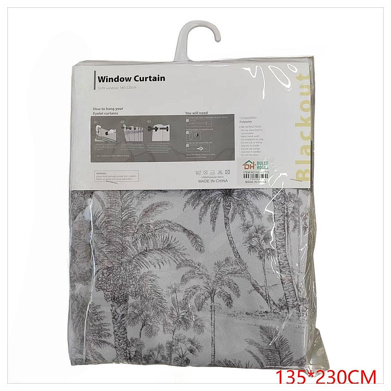 HG-YZT72 - CORTINA BLACKOUT CON PALMERAS 135*230CM (24/1)