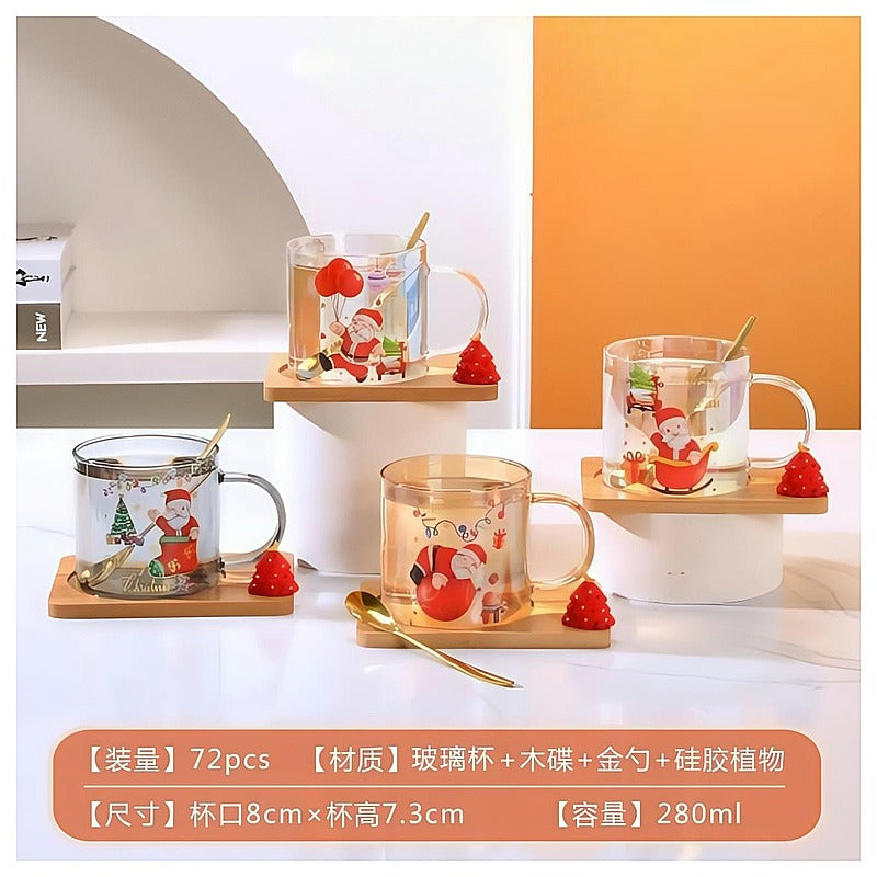 HG-CCC06 - TAZAS DE VIDRIO CON TEMÁTICA NAVIDEÑA (72/1)