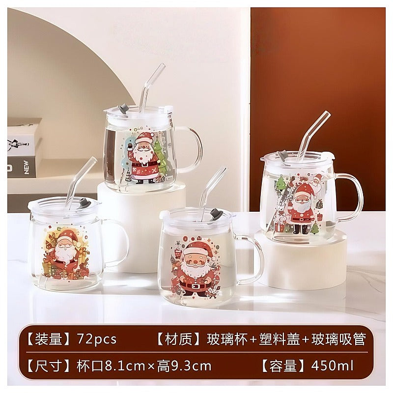 HG-CGC02 - TAZA DE VIDRIO CON TAPA Y SORBETE (72/1)