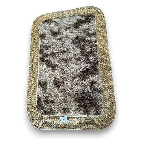 HG-GZH05 - ALFOMBRA RECTANGULAR DE YUTE Y PELO SINTÉTICO (20/1)