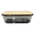 HG- KRG226 - CONTENEDOR DE VIDRIO CON TAPA DE BAMBÚ (18/1)