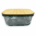 HG- KRG234 - RECIPIENTE DE VIDRIO 1200 ML CON TAPA DE BAMBÚ (18/1)