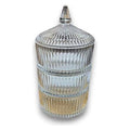 HG-KRG237 - FRASCO DE VIDRIO APILABLE CON TAPA (12/1)