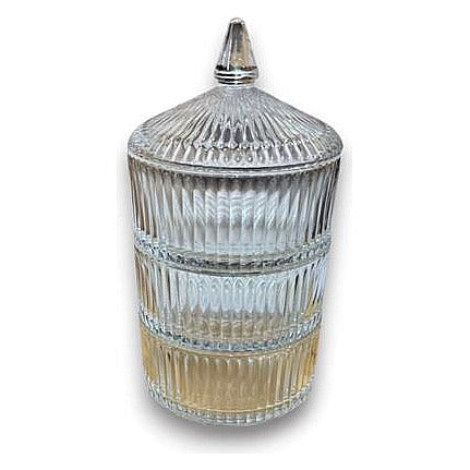 HG-KRG237 - FRASCO DE VIDRIO APILABLE CON TAPA (12/1)