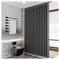 HG-XTY86 - CORTINA DE BAÑO GRIS CON ANILLAS 180X200 CM (48/1)