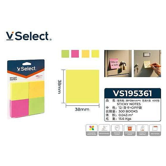 VS195361 - NOTAS ADHESIVAS DE COLORES 38MM (300/1)