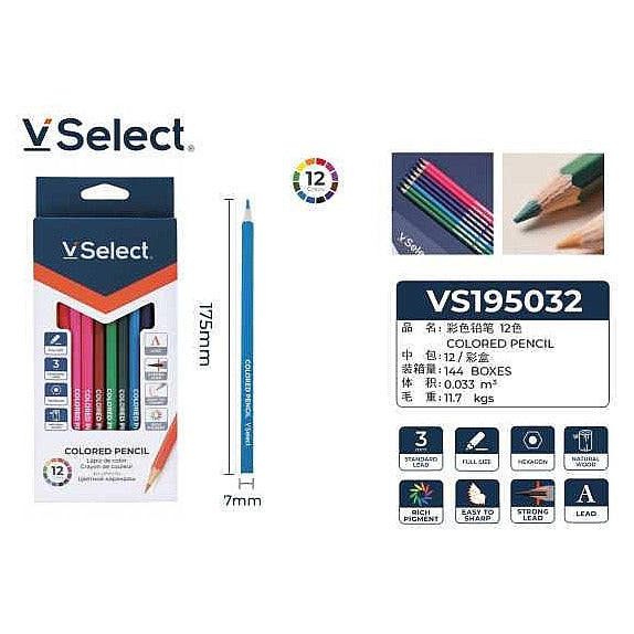 VS195032 - LÁPICES DE COLORES VSELECT 12 UNIDADES (144/1)