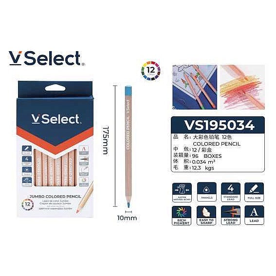 VS195034 - LÁPICES DE COLORES JUMBO 12 UNIDADES (96/1)