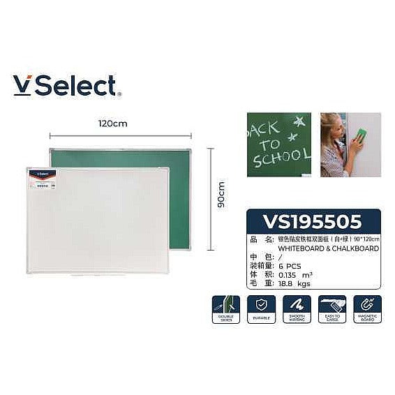 VS195505 - PIZARRÓN BLANCO Y VERDE 120X90 CM (6/1)