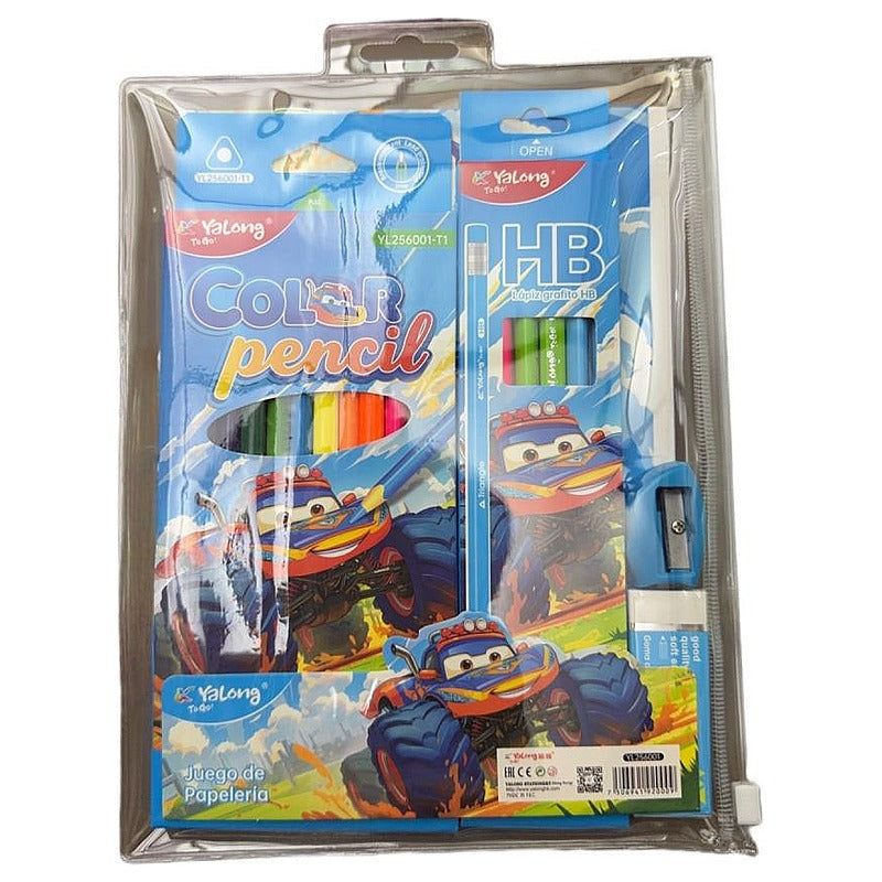YL256001 - SET DE PAPELERÍA CON LÁPICES DE COLORES (100/1)