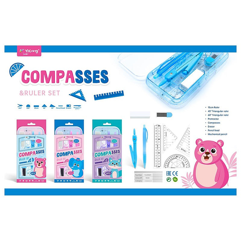 YL223341 - SET DE GEOMETRÍA CON COMPÁS (144/1)
