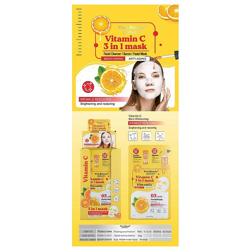 1333-07VC - MASCARILLA FACIAL 3 EN 1 CON VITAMINA C (900/1)