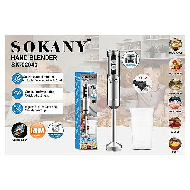 SK-02043 - LICUADORA DE MANO 1200W ACERO INOXIDABLE (20/1)