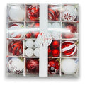 GY34794 - SET DE ESFERAS NAVIDEÑAS ROJAS Y BLANCAS (40/1)