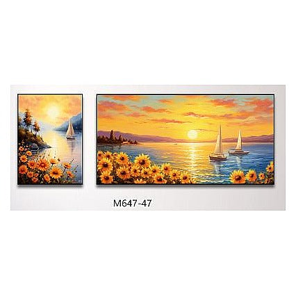 HG-PF-18 - SET DE CUADROS CON MOTIVO DE PAISAJE MARINO (6/1)