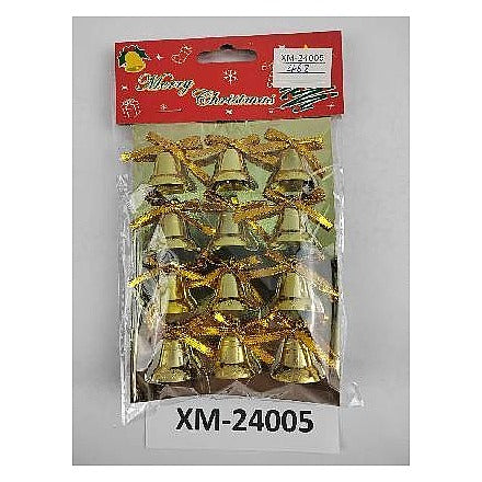 JHC1-12 - CASCABELES DORADOS NAVIDEÑOS 12 PIEZAS (468/1)