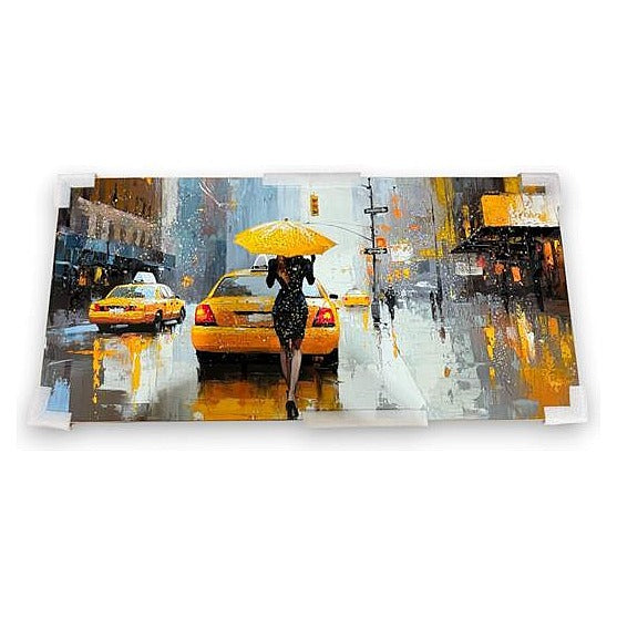 PF-90 - CUADRO DECORATIVO TAXI EN LA LLUVIA (6/1)