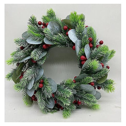 JHC1-76 - CORONA DECORATIVA CON FRUTOS ROJOS (24/1)