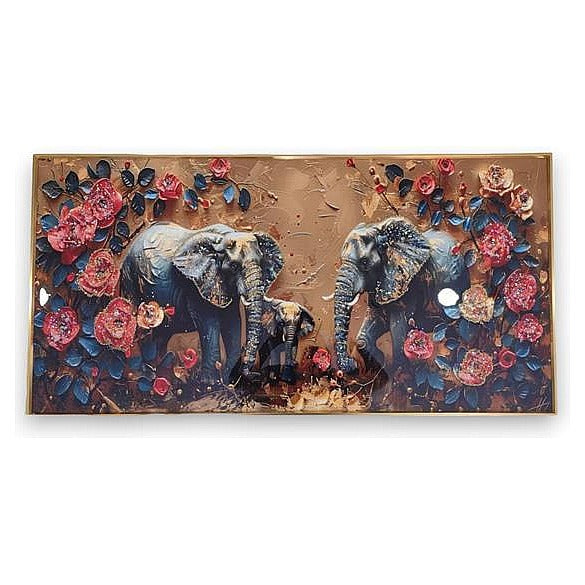 HG-DP24 - CUADRO DECORATIVO ELEFANTES 60X120 (8/1)