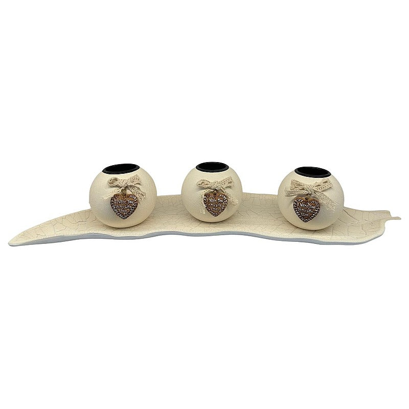 H-YYC30 - SET DE CANDELABROS CON BANDEJA DECORATIVA (24/1)