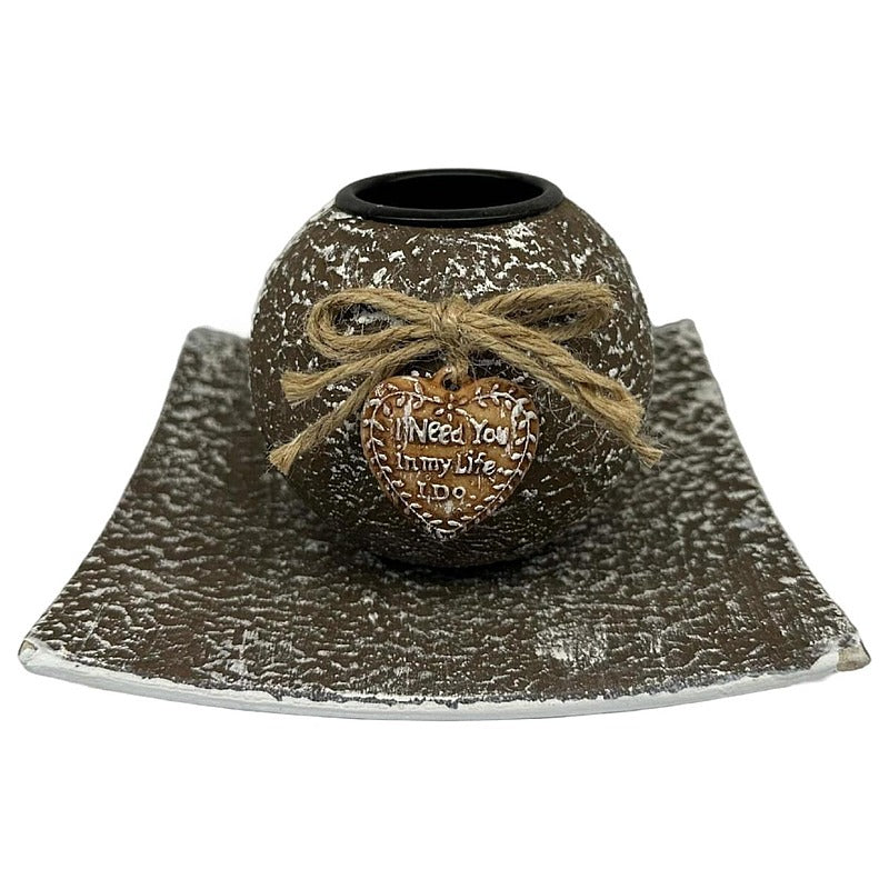 H-YYC35 - PORTA VELAS DECORATIVO CON PLATO (72/1)