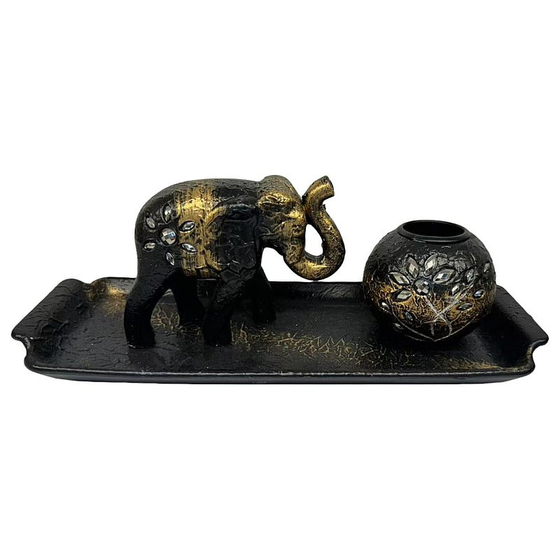 H-YYC45 - SET DECORATIVO DE ELEFANTE Y FLORERO (36/1)