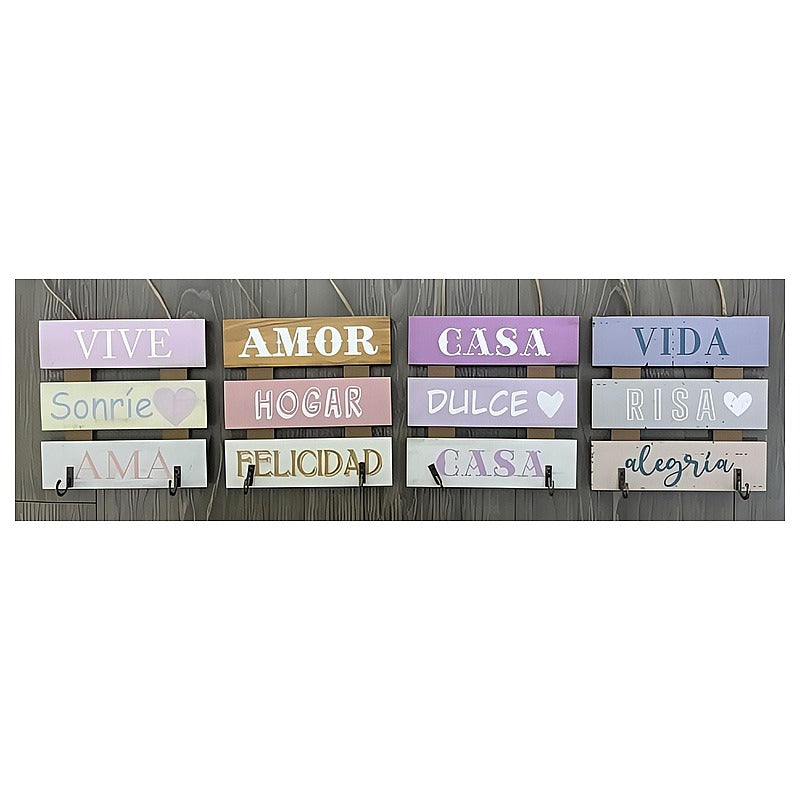 H-CSP51 - TABLERO DECORATIVO CON FRASES Y GANCHOS (144/1)