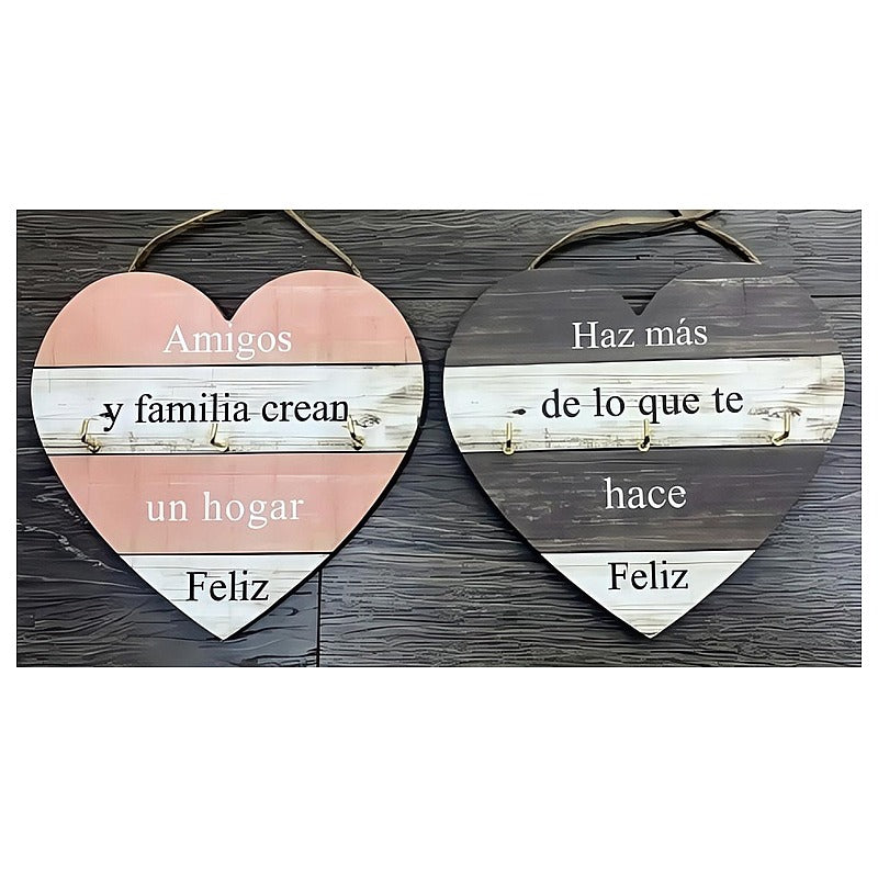 H-CSP53 - PORTALLAVES DE MADERA EN FORMA DE CORAZÓN (144/1)
