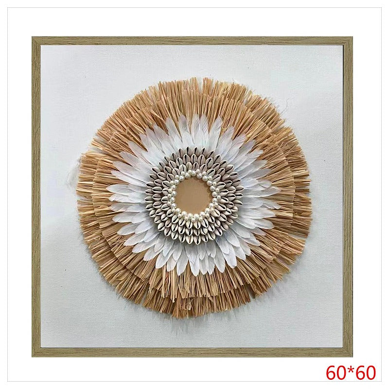 H-HGP36 - CUADRO DECORATIVO DE FIBRAS NATURALES 60*60 (10/1)