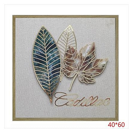 H-HGP42 - CUADRO DECORATIVO HOJAS METÁLICAS 40*60 (20/1)