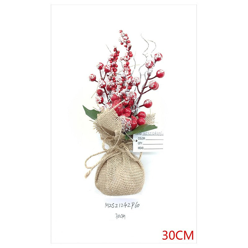 CF-XFF52 - RAMILLETE DECORATIVO CON BAYAS ROJAS 30CM (360/1)