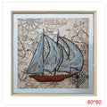 H-HGP76 - CUADRO DECORATIVO DE BARCO 80X80 CM (6/1)