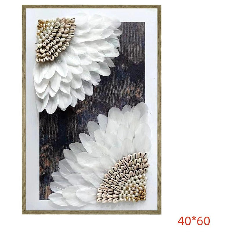 H-HGP82 - CUADRO DECORATIVO CON PLUMAS 40*60 (15/1)