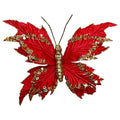CF- MHC80 - MARIPOSA DECORATIVA ROJA CON LENTEJUELAS (600/1)