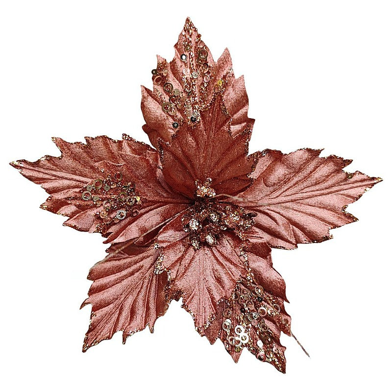 CF- MHC84 - FLOR DE PASCUA DECORATIVA CON LENTEJUELAS (600/1)