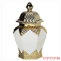 CF-OLT15 - JARRÓN DECORATIVO DORADO Y BLANCO (8/1)