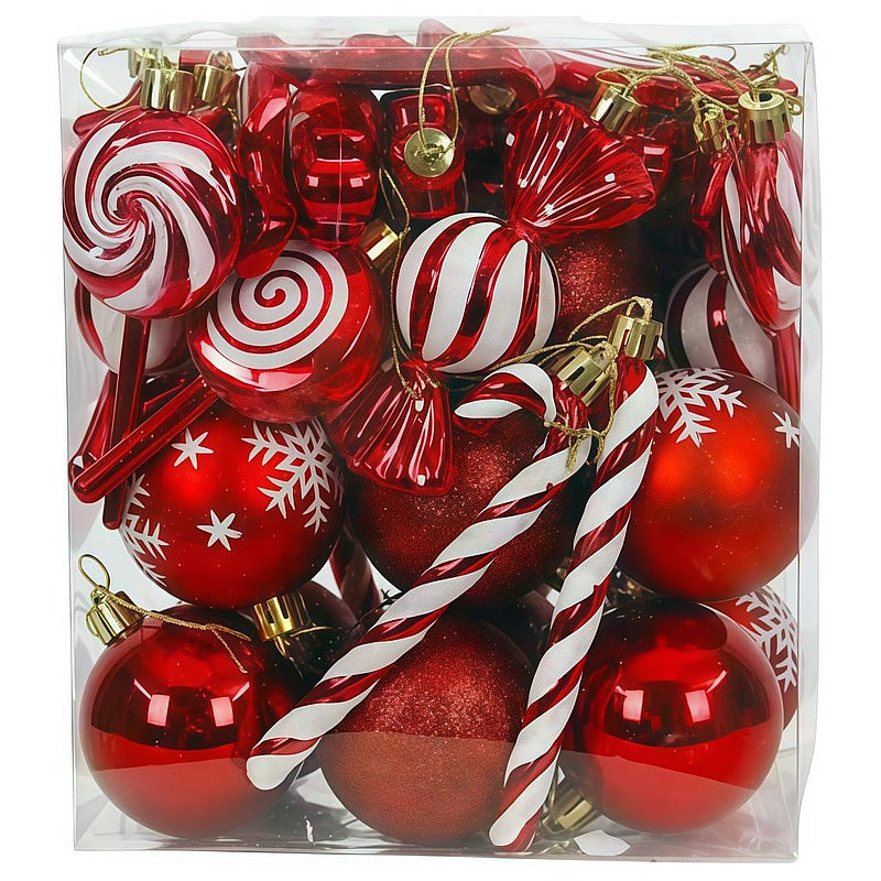 CF-ZSC11 - SET DE ADORNOS NAVIDEÑOS ROJOS (24/1)