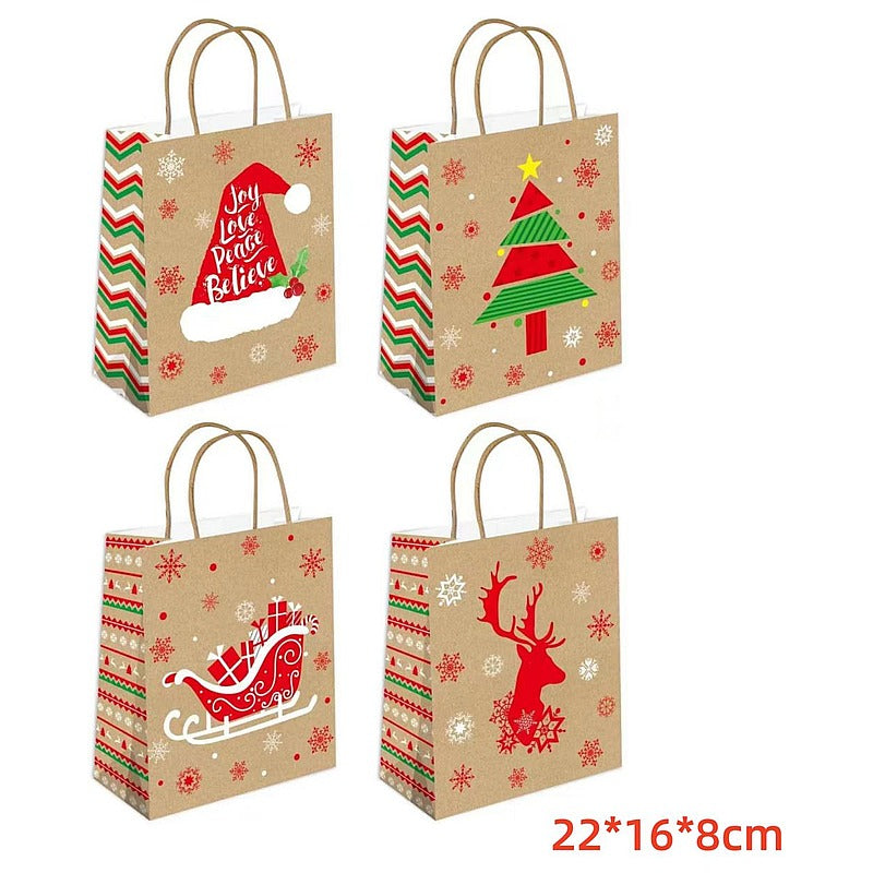 CF- XDW56 - BOLSAS DE PAPEL KRAFT NAVIDEÑAS 22*16*8 CM (1200/1)