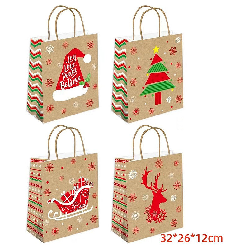 CF- XDW57 - BOLSA DE PAPEL KRAFT NAVIDEÑA 32*26*12CM (840/1)
