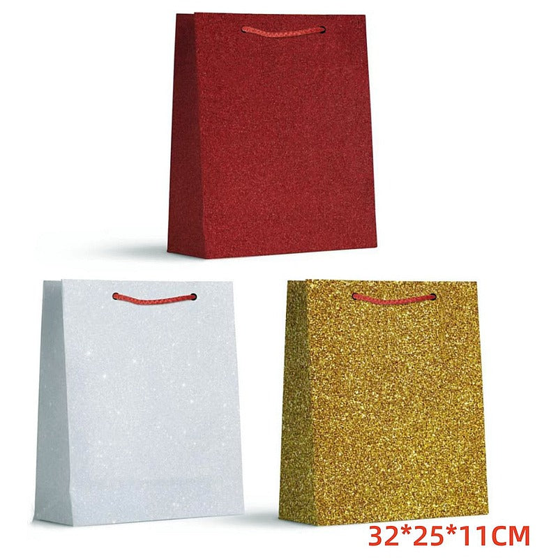 CF- XDW121 - BOLSA DE PAPEL CON GLITTER 32*25*11CM (480/1)