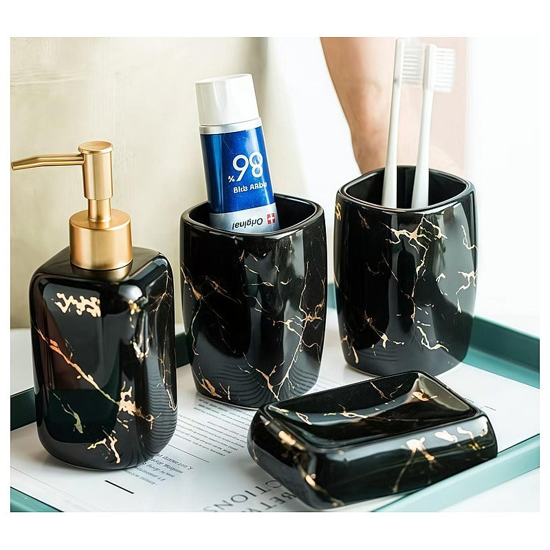 CF-LTC03 - SET DE BAÑO MÁRMOL NEGRO (12/1)