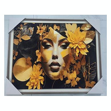CF-JHP17 - CUADRO DECORATIVO CON ROSTRO Y FLORES (36/1)