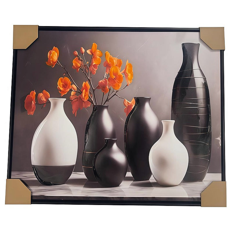 CF-JHP29 - CUADRO DECORATIVO DE JARRONES Y FLORES (8/1)