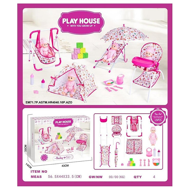 CF-GHD87 - SET DE JUEGO PARA MUÑECAS 15 PIEZAS (12/1)