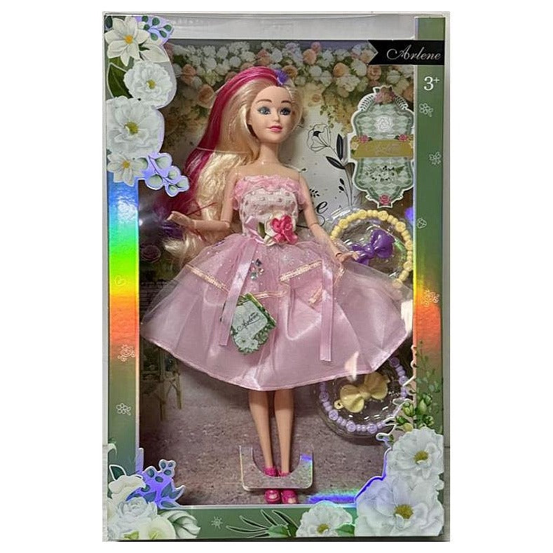 CF-GHD111 - MUÑECA CON VESTIDO ROSA FLORAL (72/1)