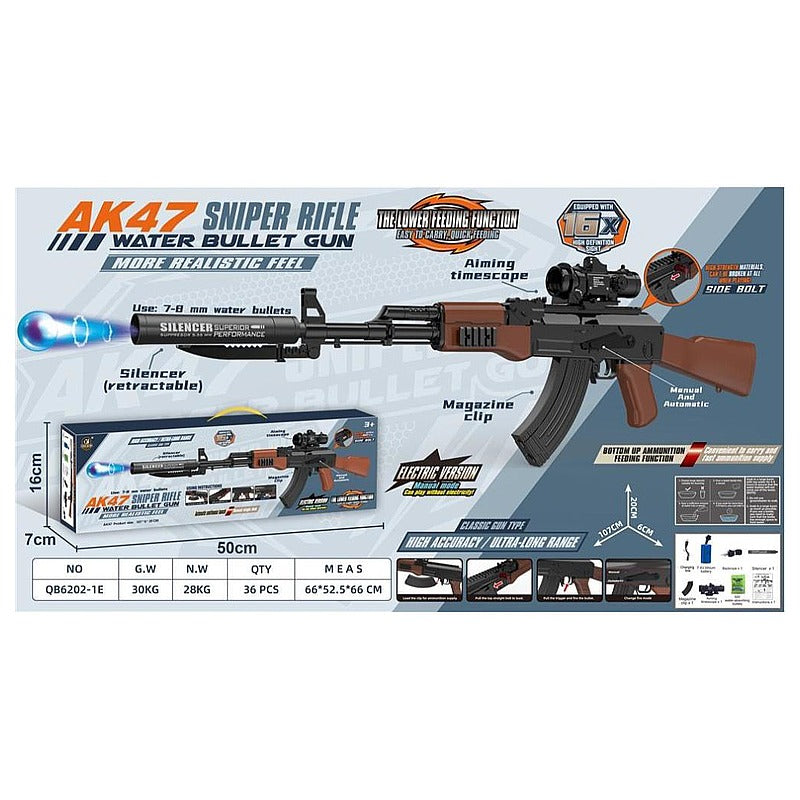 CF-GHD128 - RIFLE DE JUGUETE AK47 CON BALAS DE AGUA (36/1)