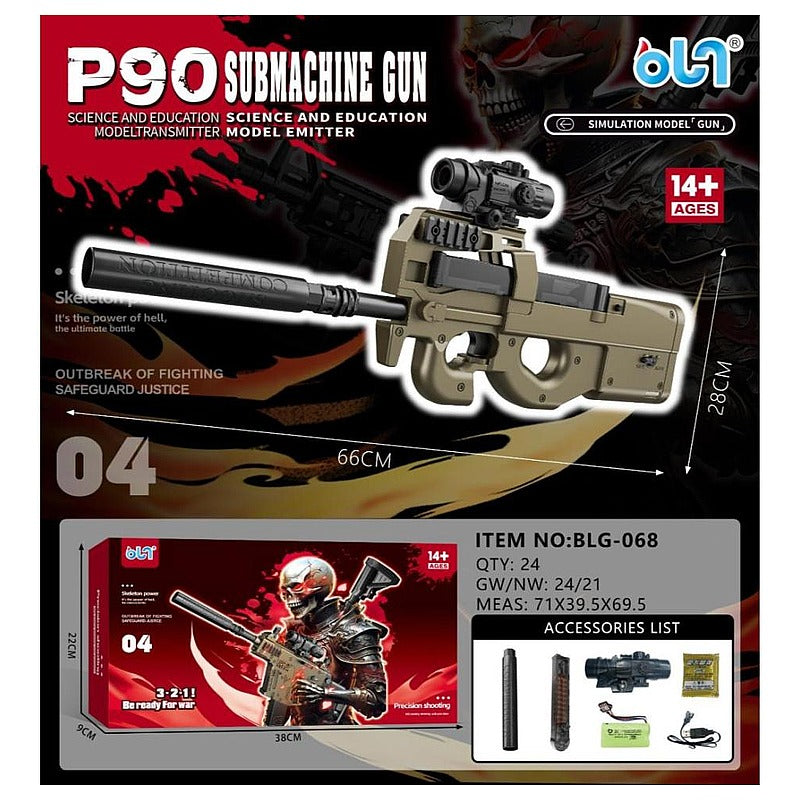 CF-GHD132 - JUGUETE RIFLE P90 CON ACCESORIOS (24/1)