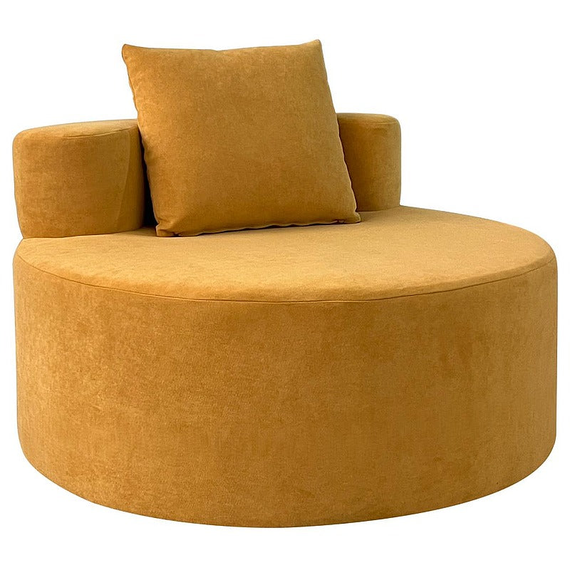 HG- SGJ04 - SILLÓN CIRCULAR TAPIZADO MOSTAZA (1/1)