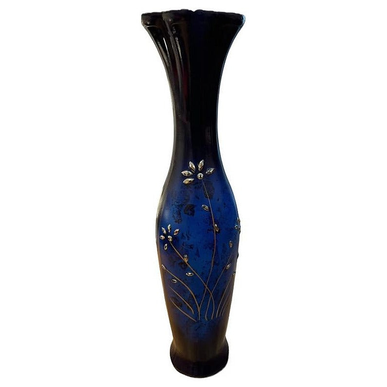 H-YYC03 - FLORERO DECORATIVO DE VIDRIO AZUL (12/1)