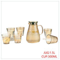 HG-KRG153 - JUEGO DE JARRA CON VASOS ÁMBAR 7 PIEZAS (8/1)